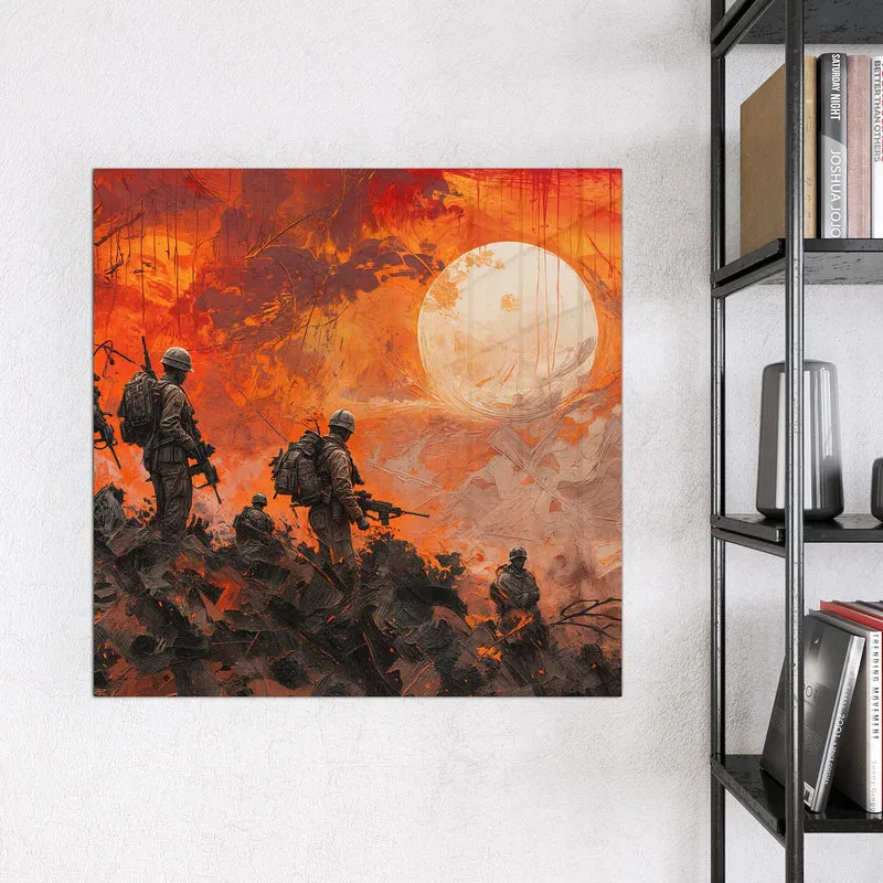 Magnettafel - Soldaten im Abendrot