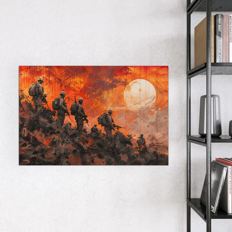 Magnettafel - Soldaten im Abendrot