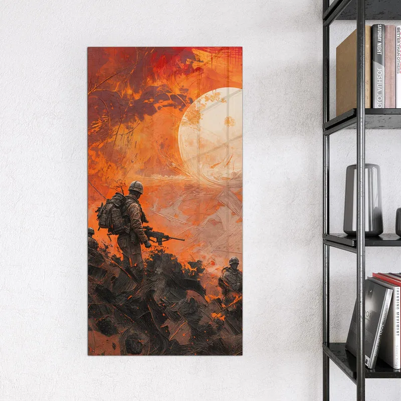 Magnettafel - Soldaten im Abendrot