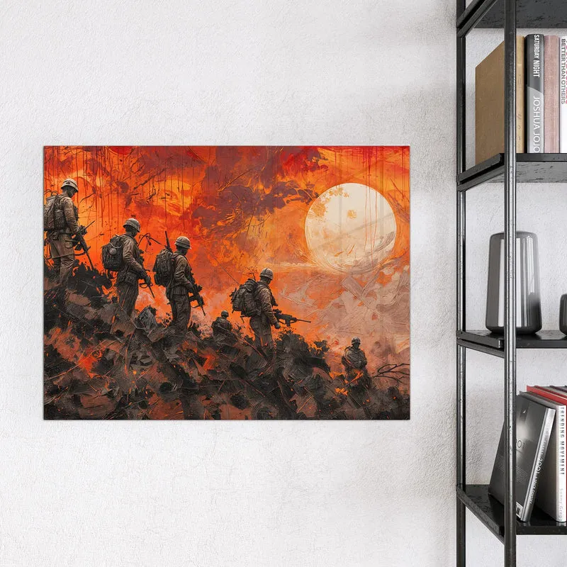 Magnettafel - Soldaten im Abendrot