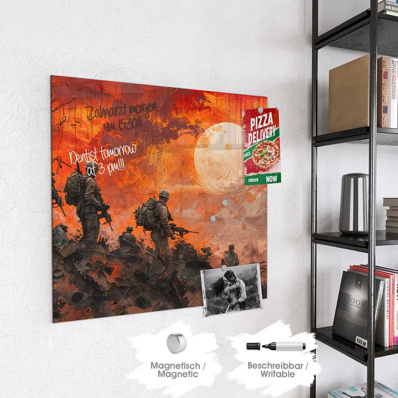 Magnettafel - Soldaten im Abendrot