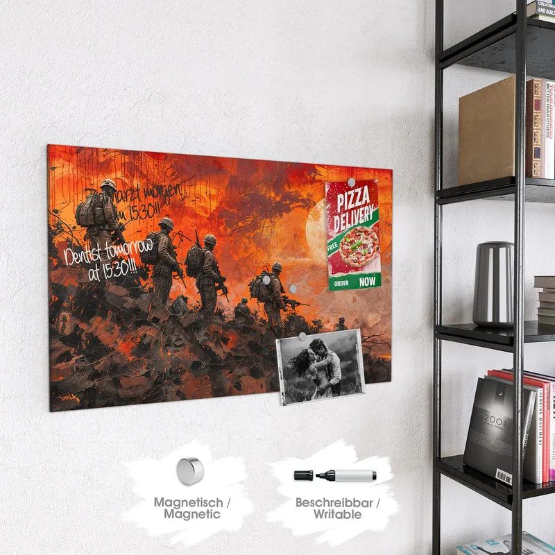 Magnettafel - Soldaten im Abendrot
