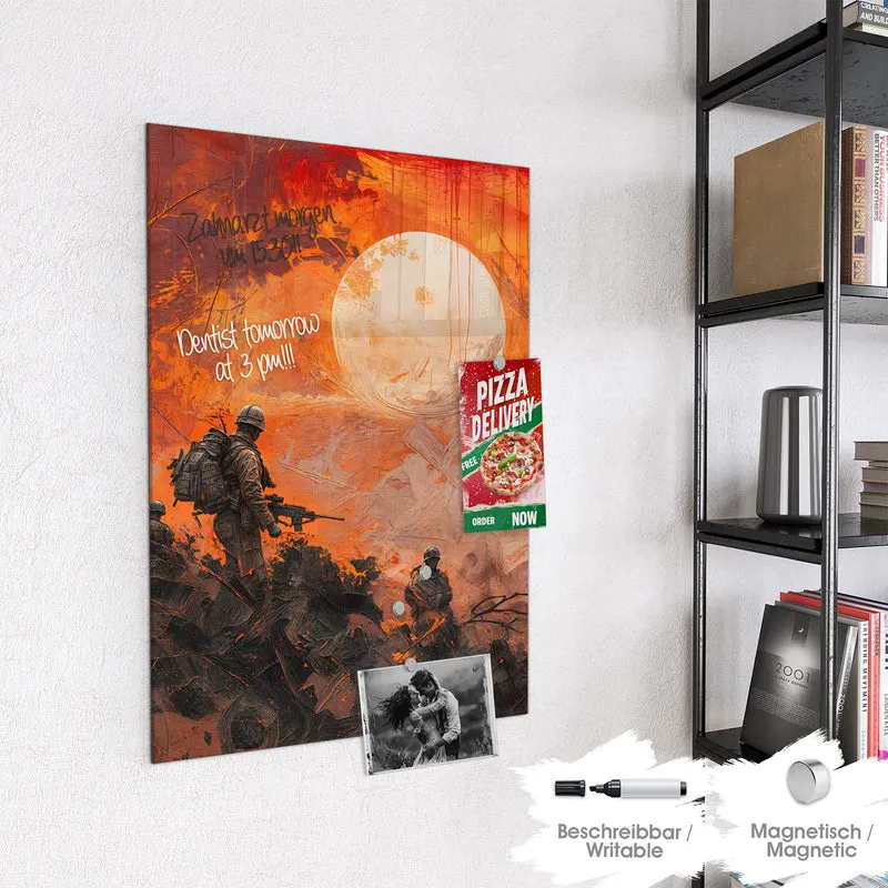 Magnettafel - Soldaten im Abendrot