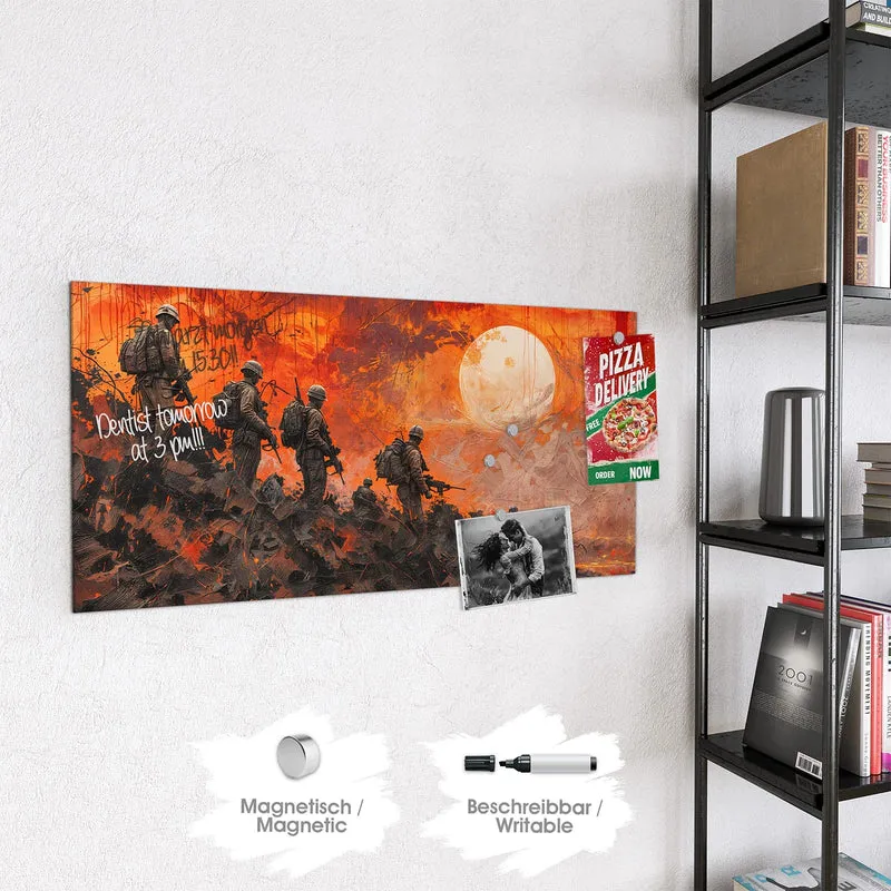 Magnettafel - Soldaten im Abendrot