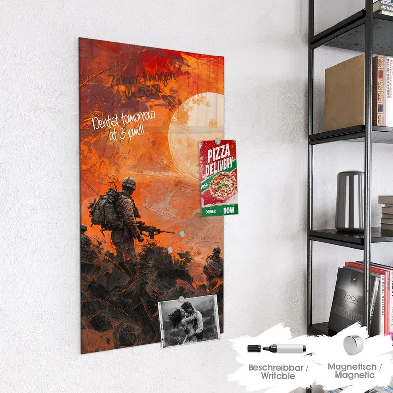 Magnettafel - Soldaten im Abendrot