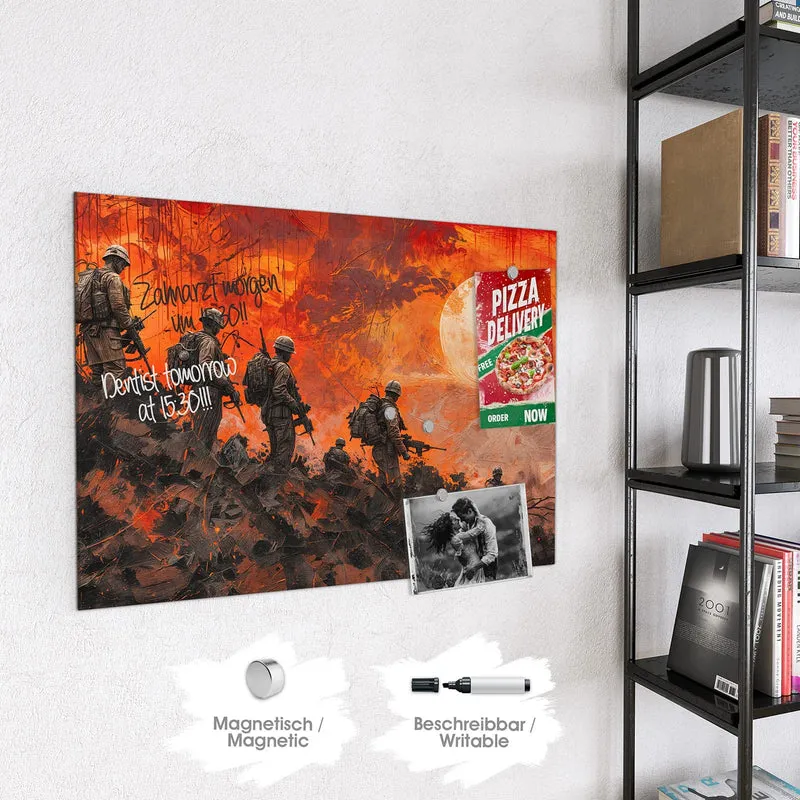 Magnettafel - Soldaten im Abendrot