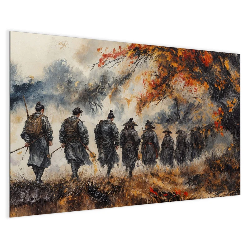 Magnettafel - Wanderer im Herbstwald
