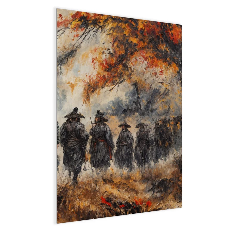 Magnettafel - Wanderer im Herbstwald