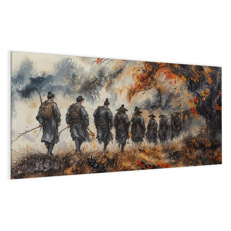 Magnettafel - Wanderer im Herbstwald