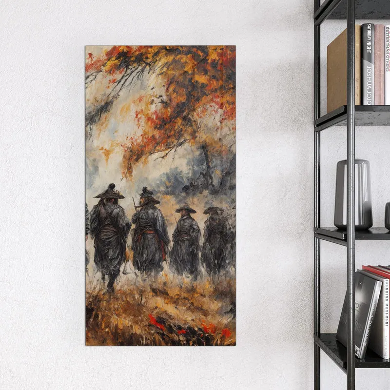 Magnettafel - Wanderer im Herbstwald