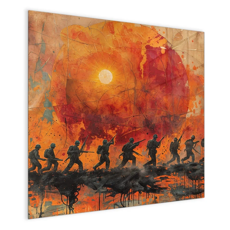 Magnettafel - Marsch vor roter Sonne