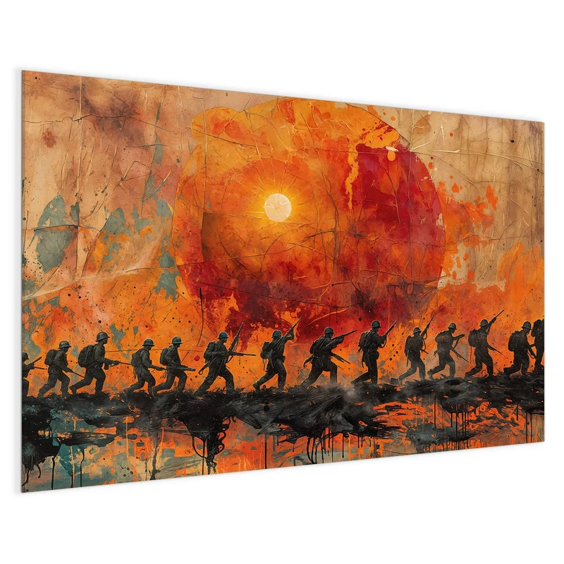 Magnettafel - Marsch vor roter Sonne