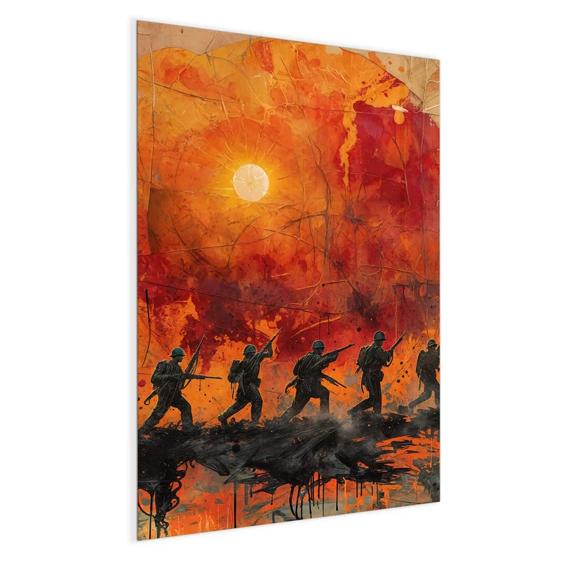 Magnettafel - Marsch vor roter Sonne