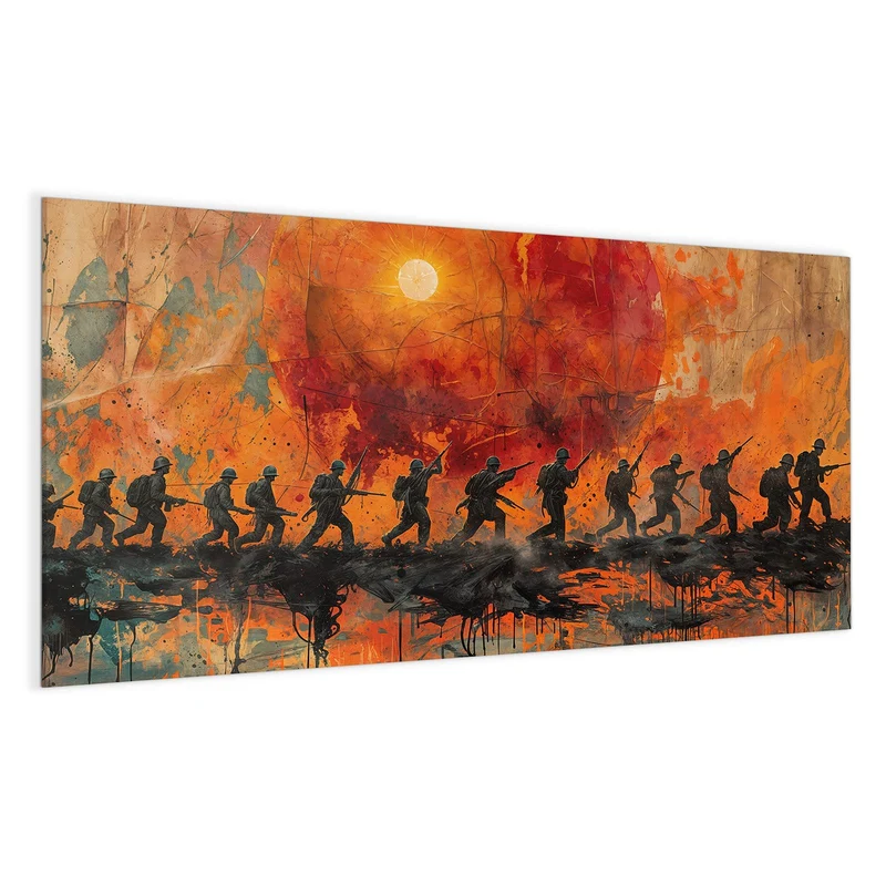 Magnettafel - Marsch vor roter Sonne