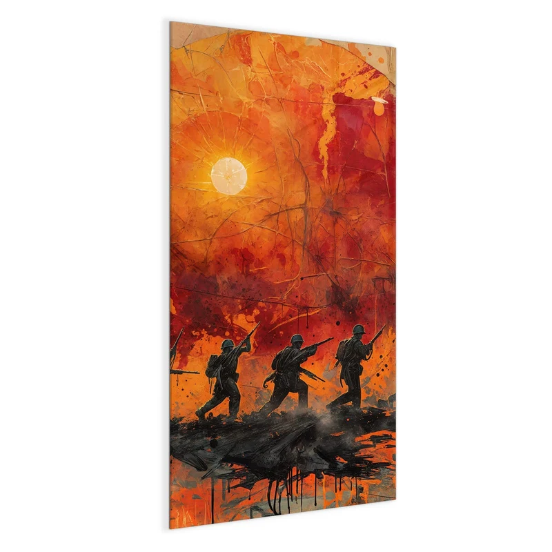 Magnettafel - Marsch vor roter Sonne