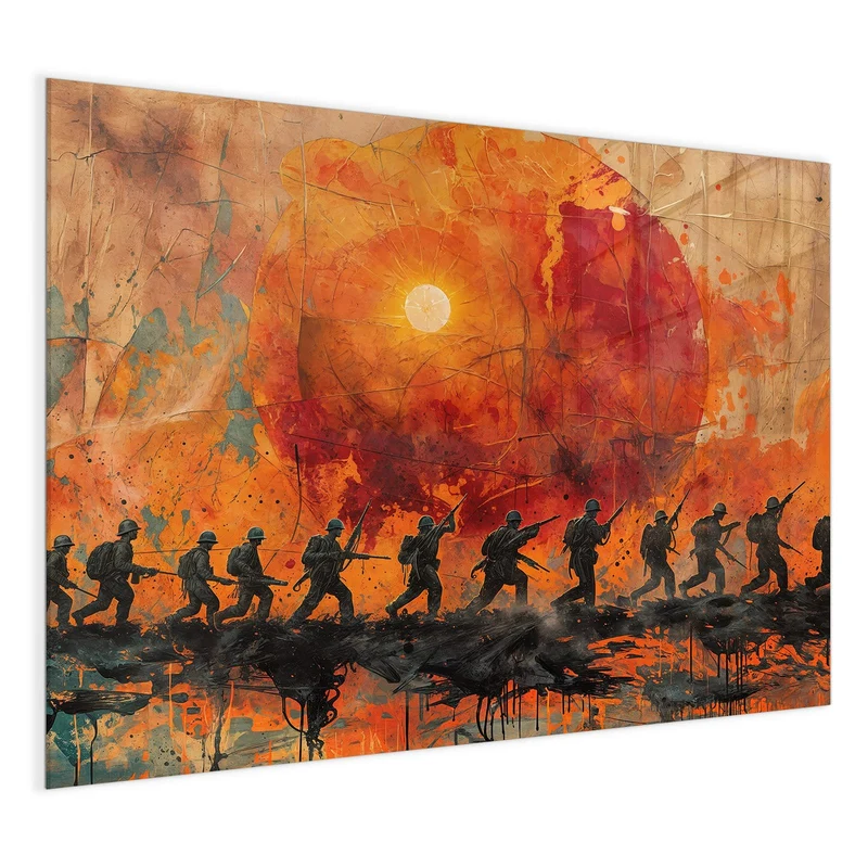 Magnettafel - Marsch vor roter Sonne