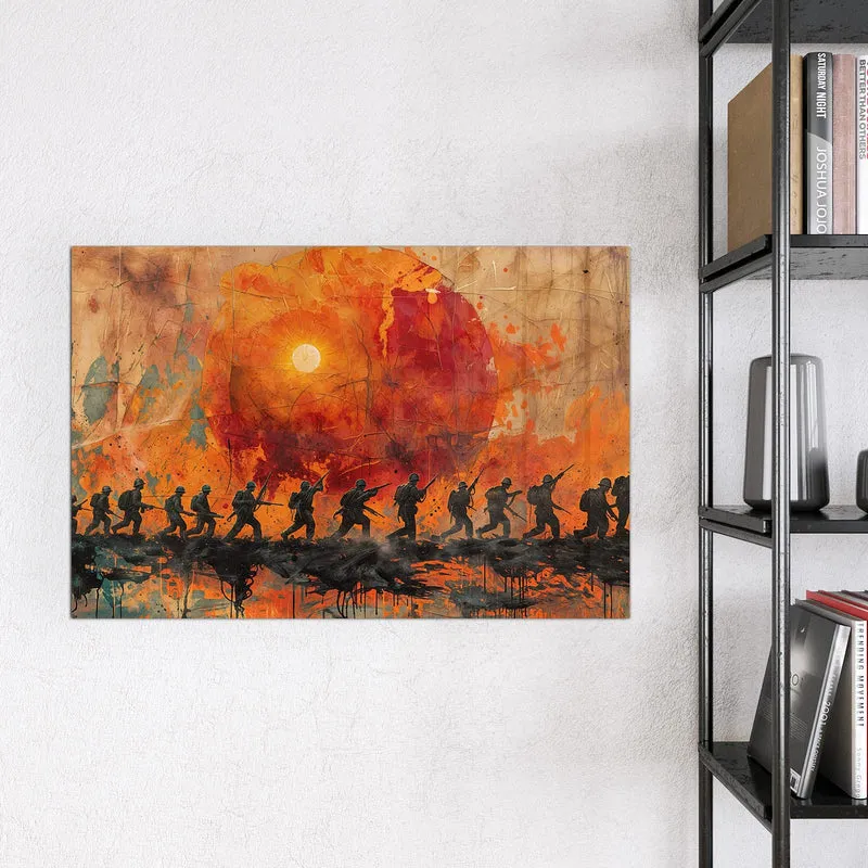 Magnettafel - Marsch vor roter Sonne