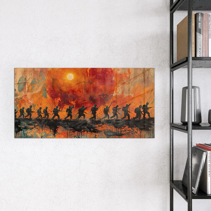 Magnettafel - Marsch vor roter Sonne