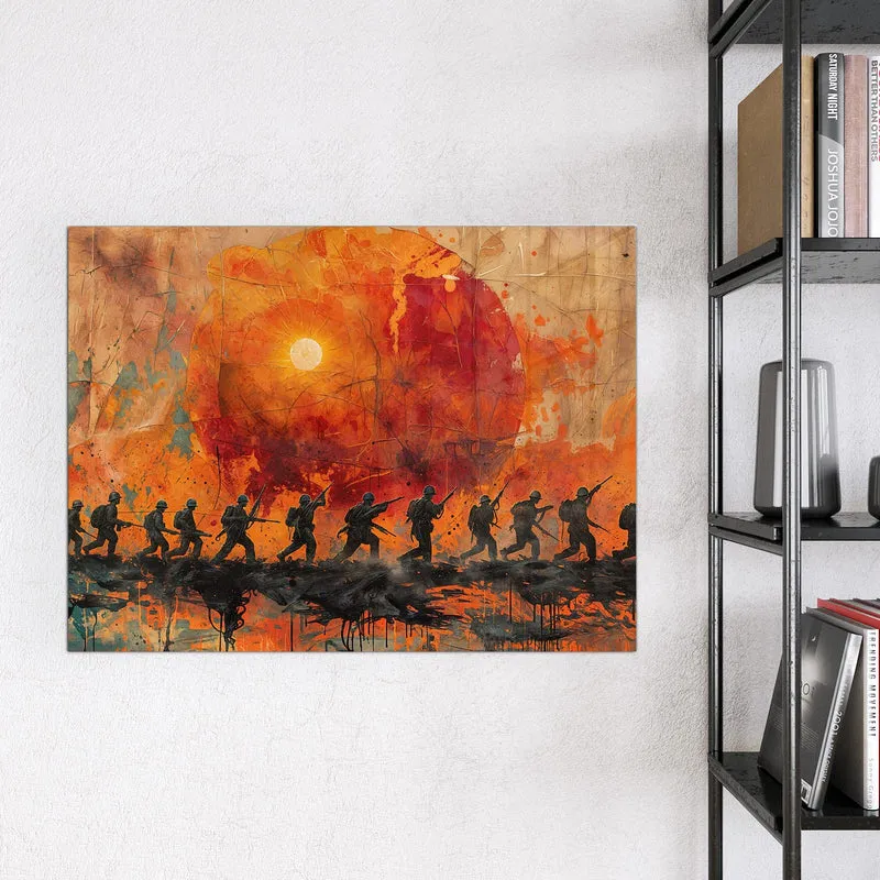 Magnettafel - Marsch vor roter Sonne