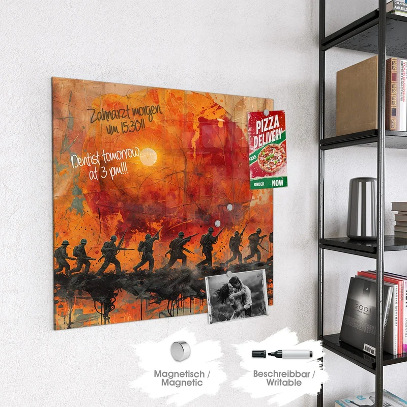 Magnettafel - Marsch vor roter Sonne