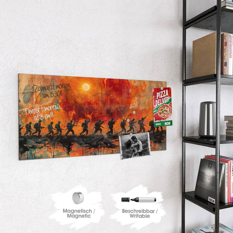Magnettafel - Marsch vor roter Sonne