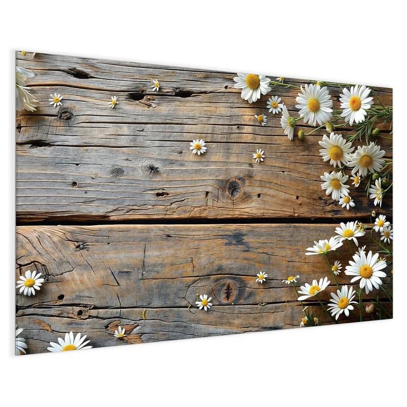 Magnettafel - Gänseblümchen auf Holz