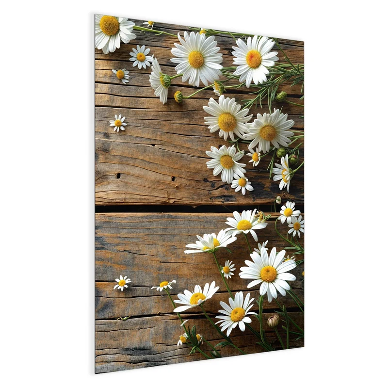 Magnettafel - Gänseblümchen auf Holz