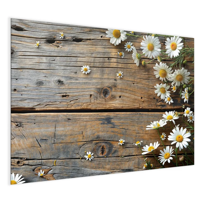 Magnettafel - Gänseblümchen auf Holz