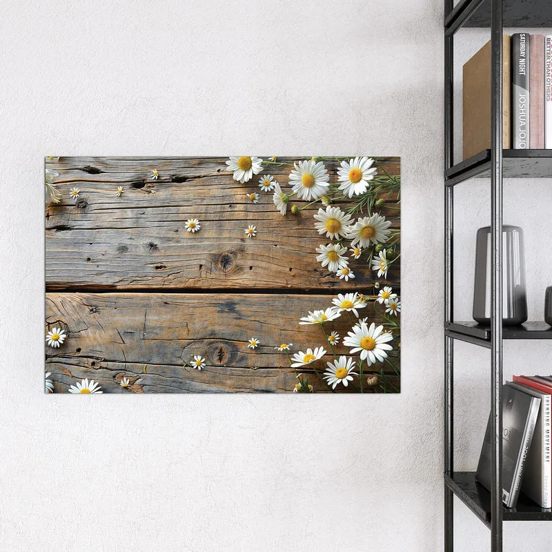 Magnettafel - Gänseblümchen auf Holz