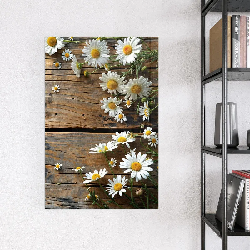 Magnettafel - Gänseblümchen auf Holz