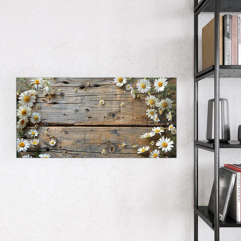 Magnettafel - Gänseblümchen auf Holz