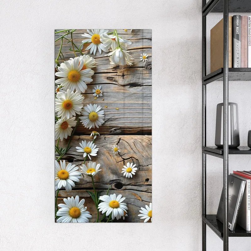 Magnettafel - Gänseblümchen auf Holz
