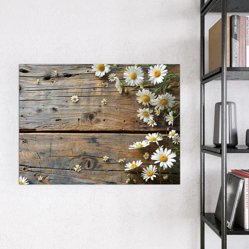 Magnettafel - Gänseblümchen auf Holz