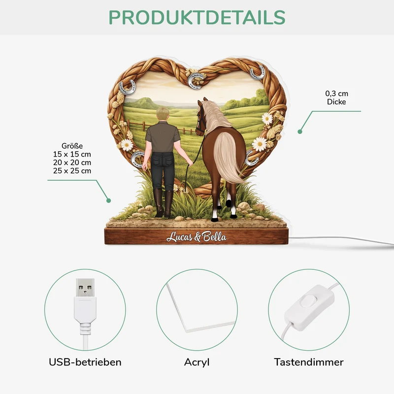 Pferd Und Mensch - Personalisierte Geschenke Pferd | Lightbox Frauen & Männer