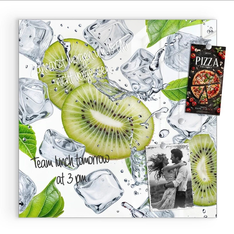 Magnettafel - Kiwi und Eiswürfel