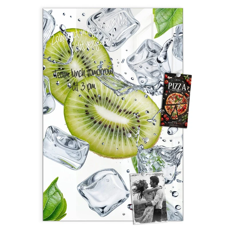 Magnettafel - Kiwi und Eiswürfel