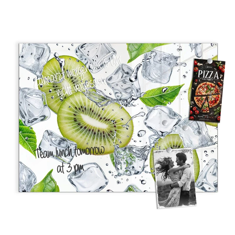 Magnettafel - Kiwi und Eiswürfel