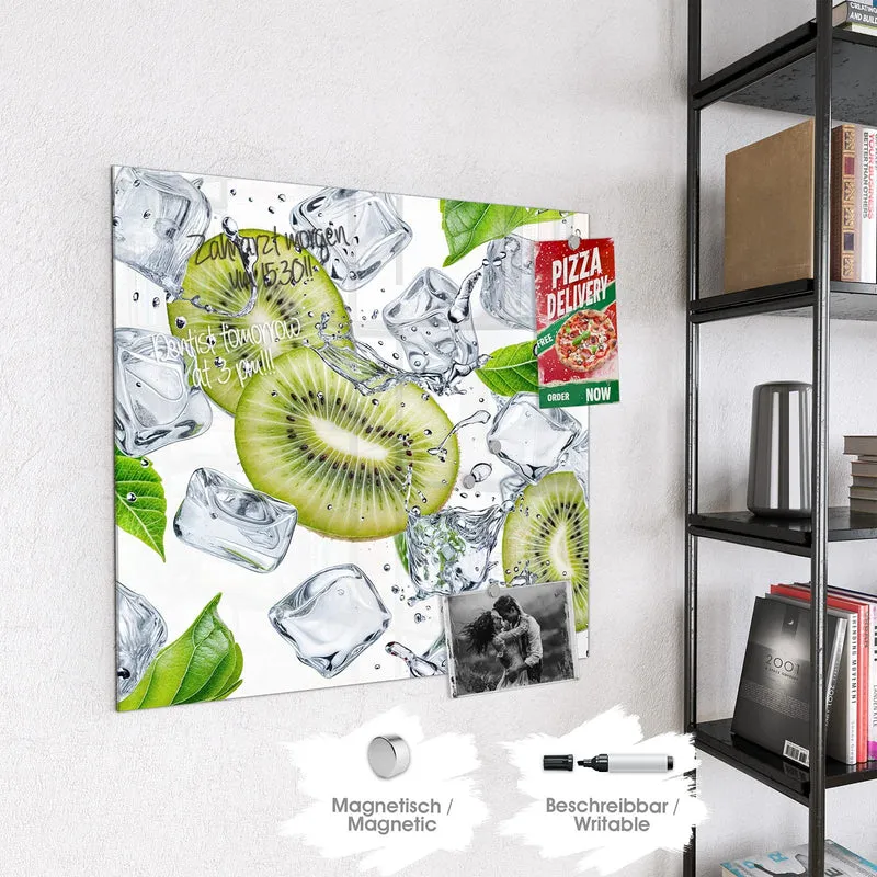 Magnettafel - Kiwi und Eiswürfel
