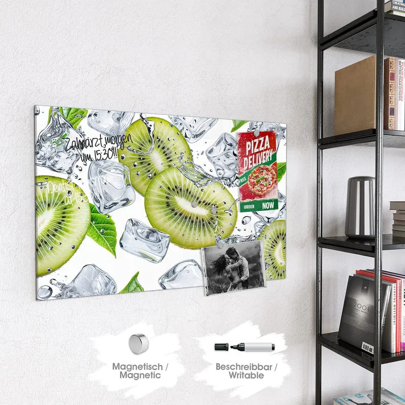 Magnettafel - Kiwi und Eiswürfel