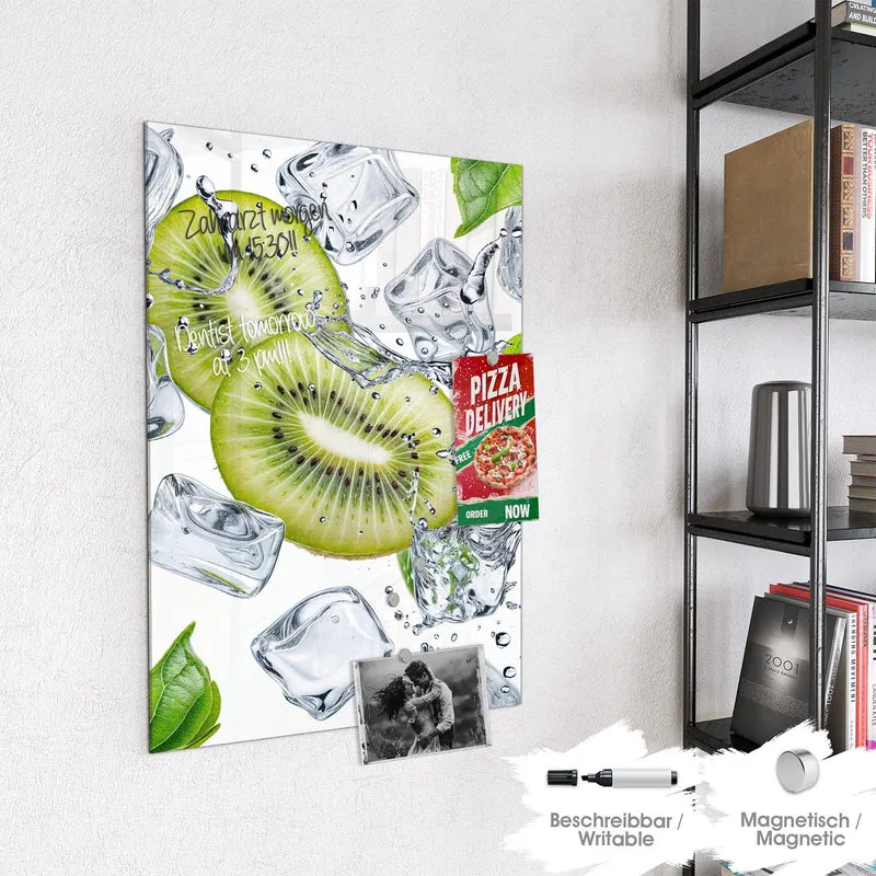 Magnettafel - Kiwi und Eiswürfel
