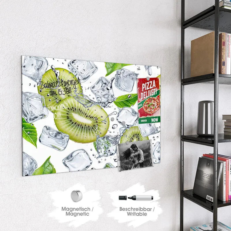 Magnettafel - Kiwi und Eiswürfel