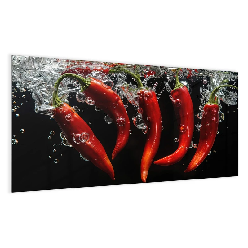 Magnettafel - Chilis im dunklen Wasser
