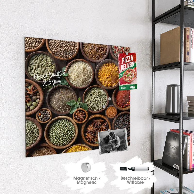 Magnettafel - Bunte Gewürzschalen
