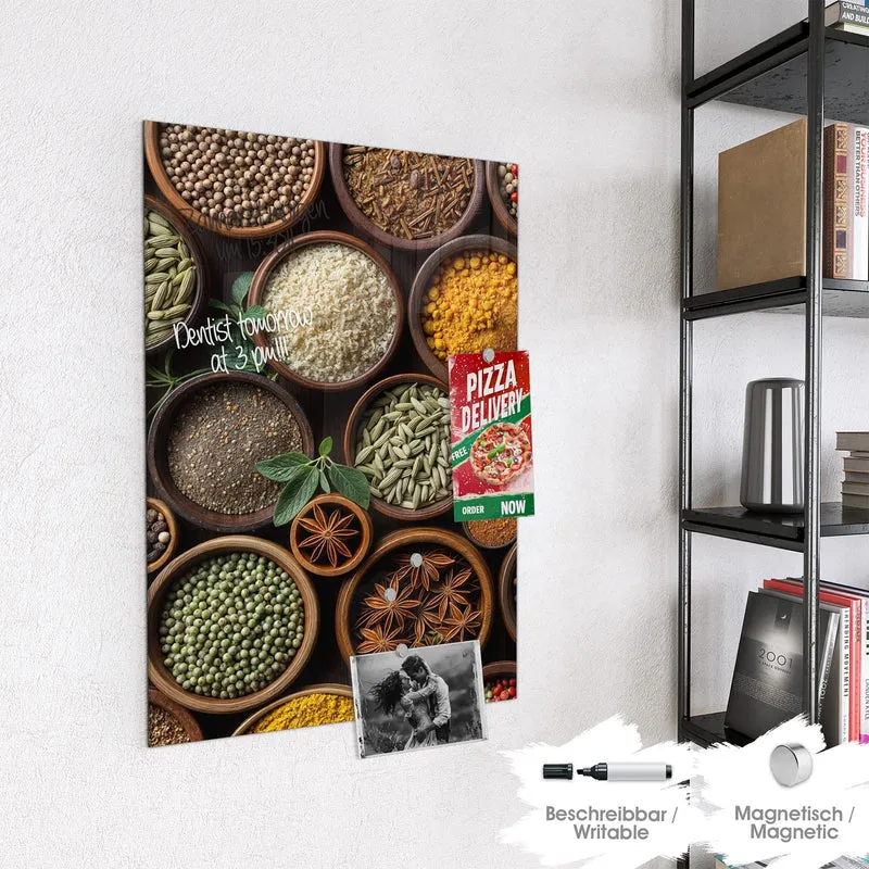 Magnettafel - Bunte Gewürzschalen