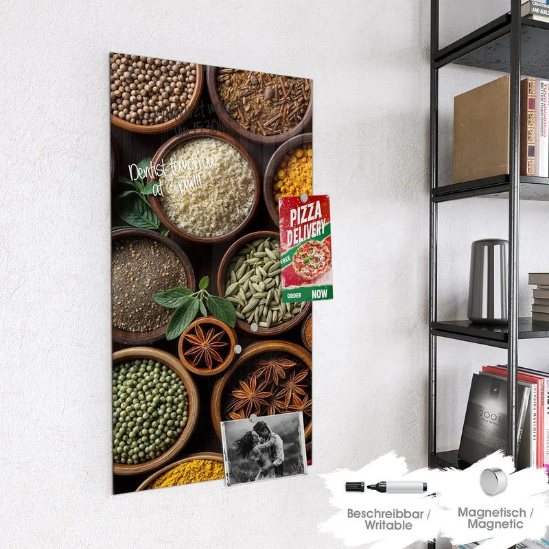 Magnettafel - Bunte Gewürzschalen
