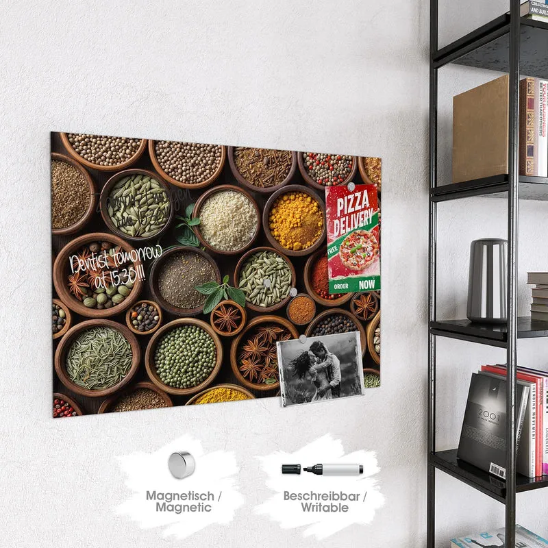 Magnettafel - Bunte Gewürzschalen