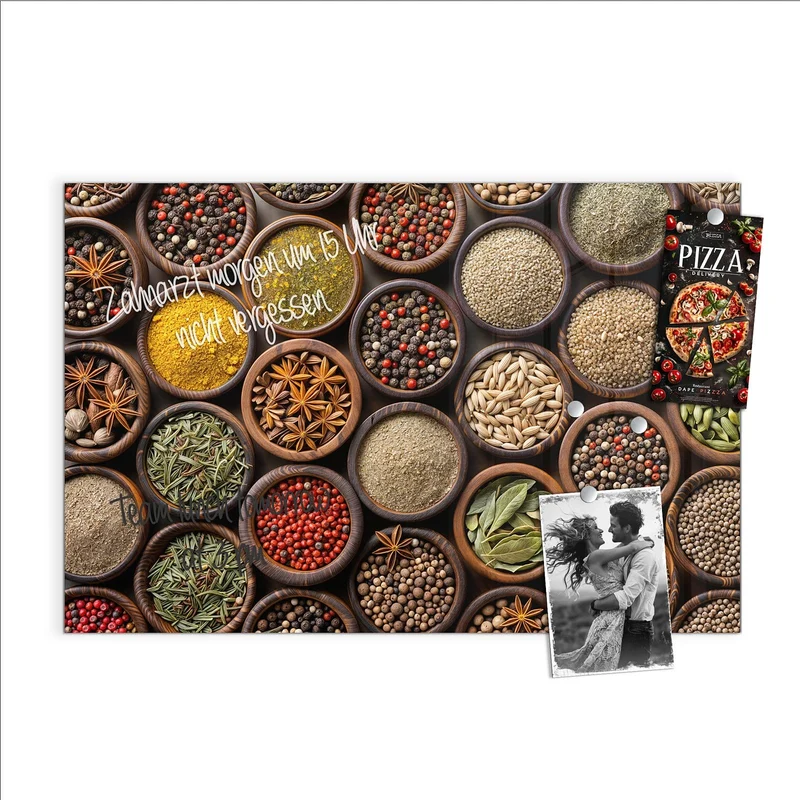 Magnettafel - Dunkle Gewürzschalen