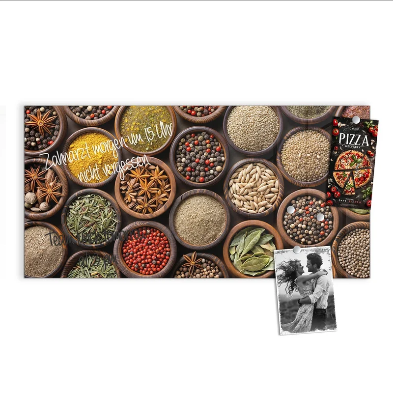 Magnettafel - Dunkle Gewürzschalen