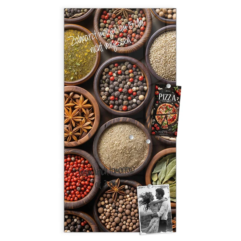 Magnettafel - Dunkle Gewürzschalen