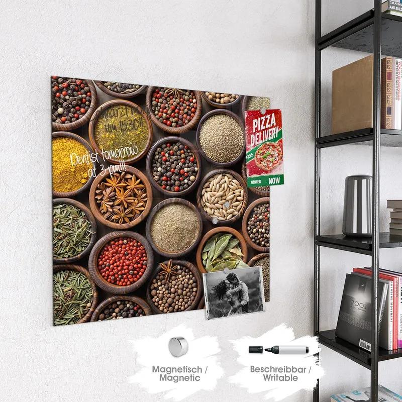 Magnettafel - Dunkle Gewürzschalen